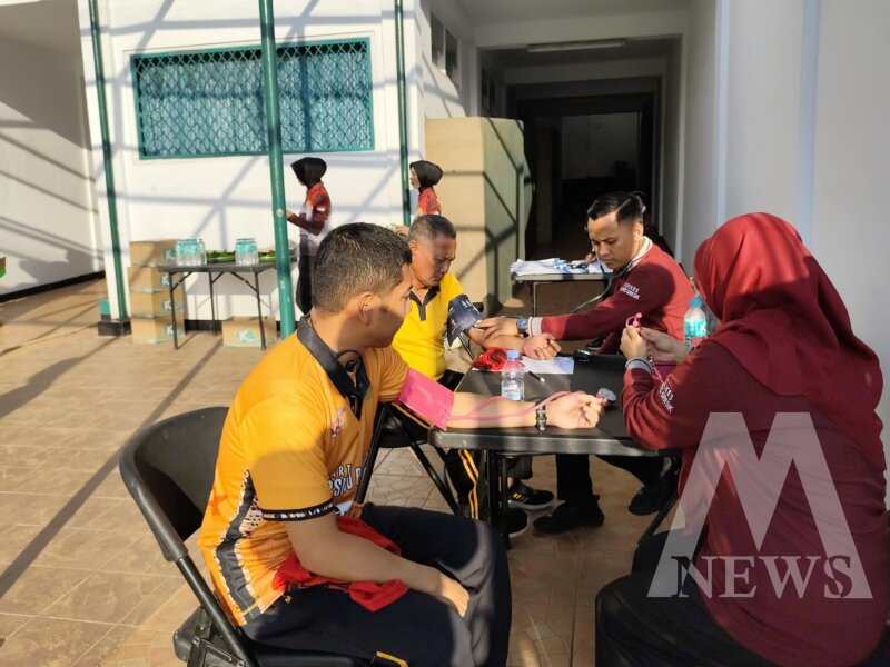 Wakapolres Gresik Kompol Danu Anindhita Kuncoro Putro saat tes kesamaptaan jasmani