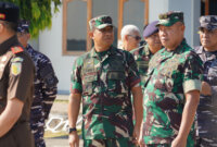 Danrem 084/Bhaskara Jaya Brigjen TNI Danny Alkadrie sambut kedatangan Menhan RI Sjafrie Sjamsoedin