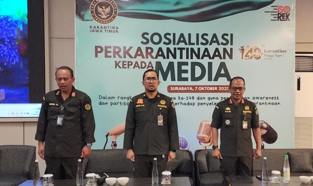 Kepala Karantina Jatim Hari Yuwono Ady dalam acara sosialisasi perkarantinaan