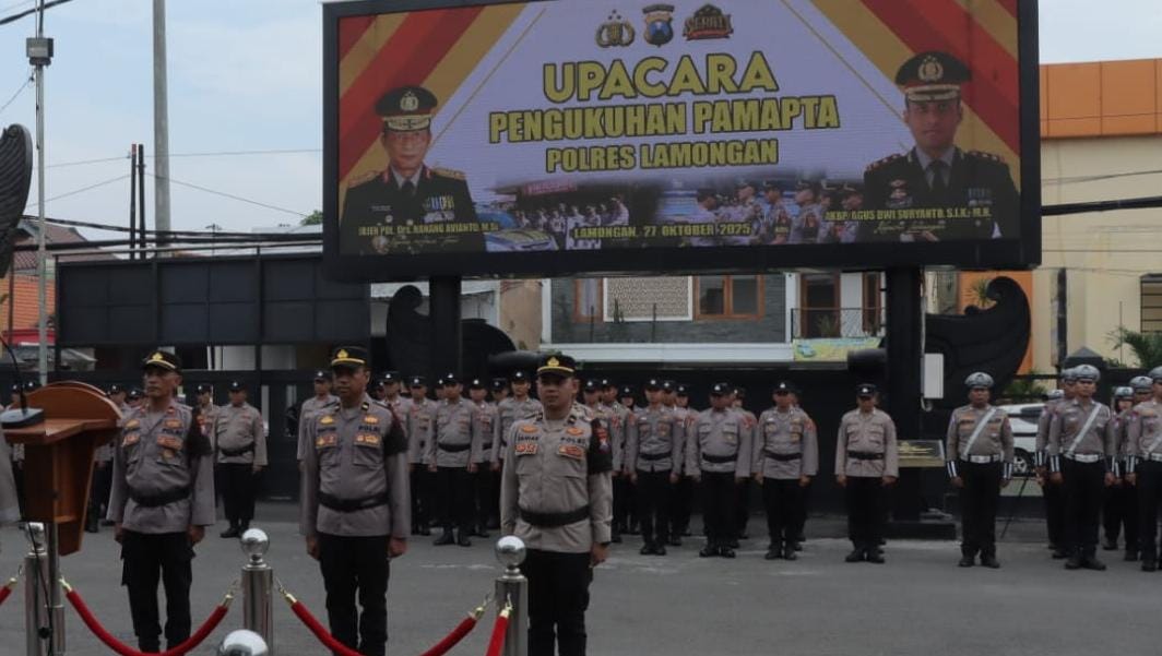 Polres Lamongan gelar upacara pengukuhan Pamapta
