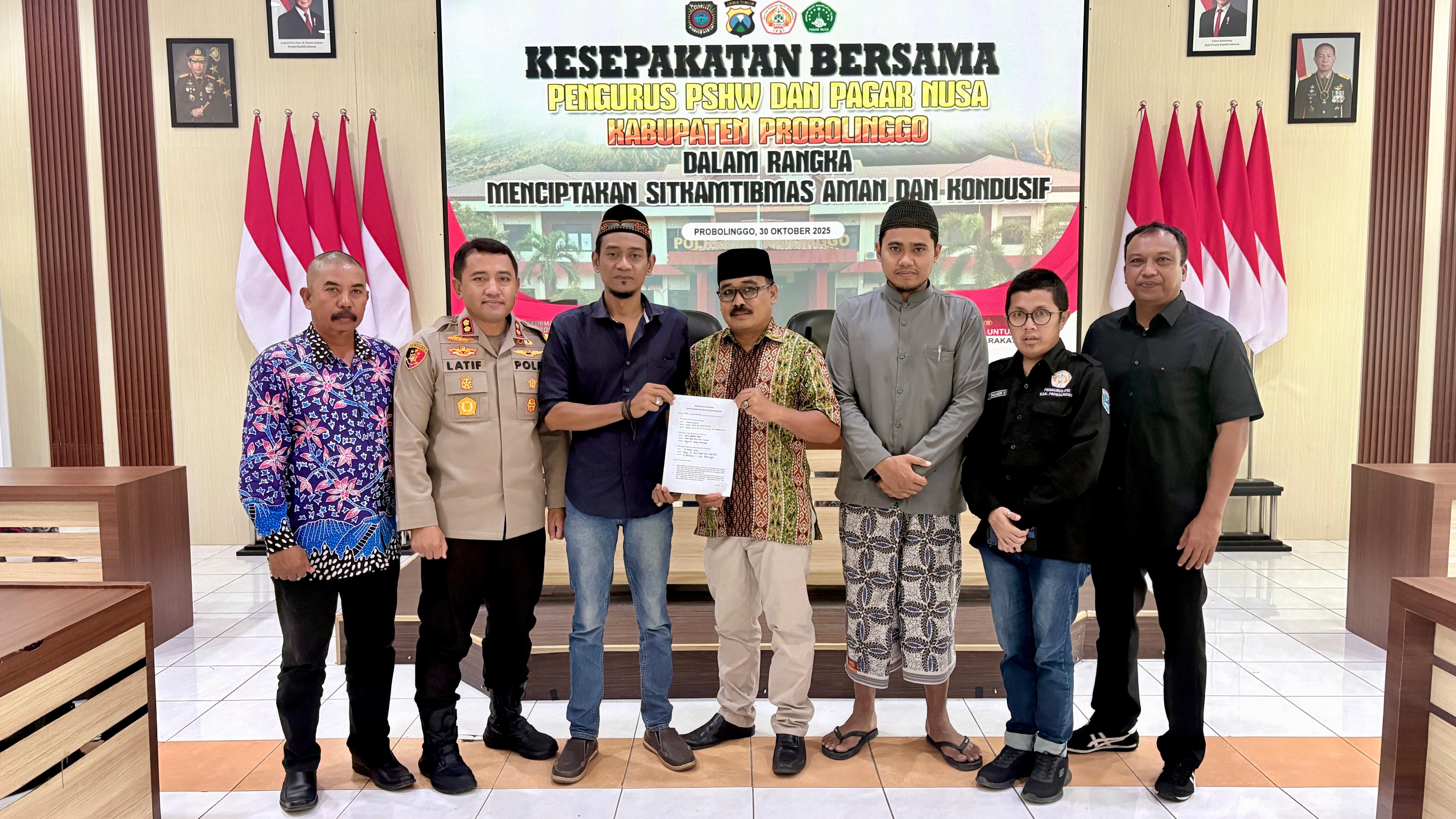 Polres Probolinggo bersama Perguruan Silat Jaga Kamtibmas