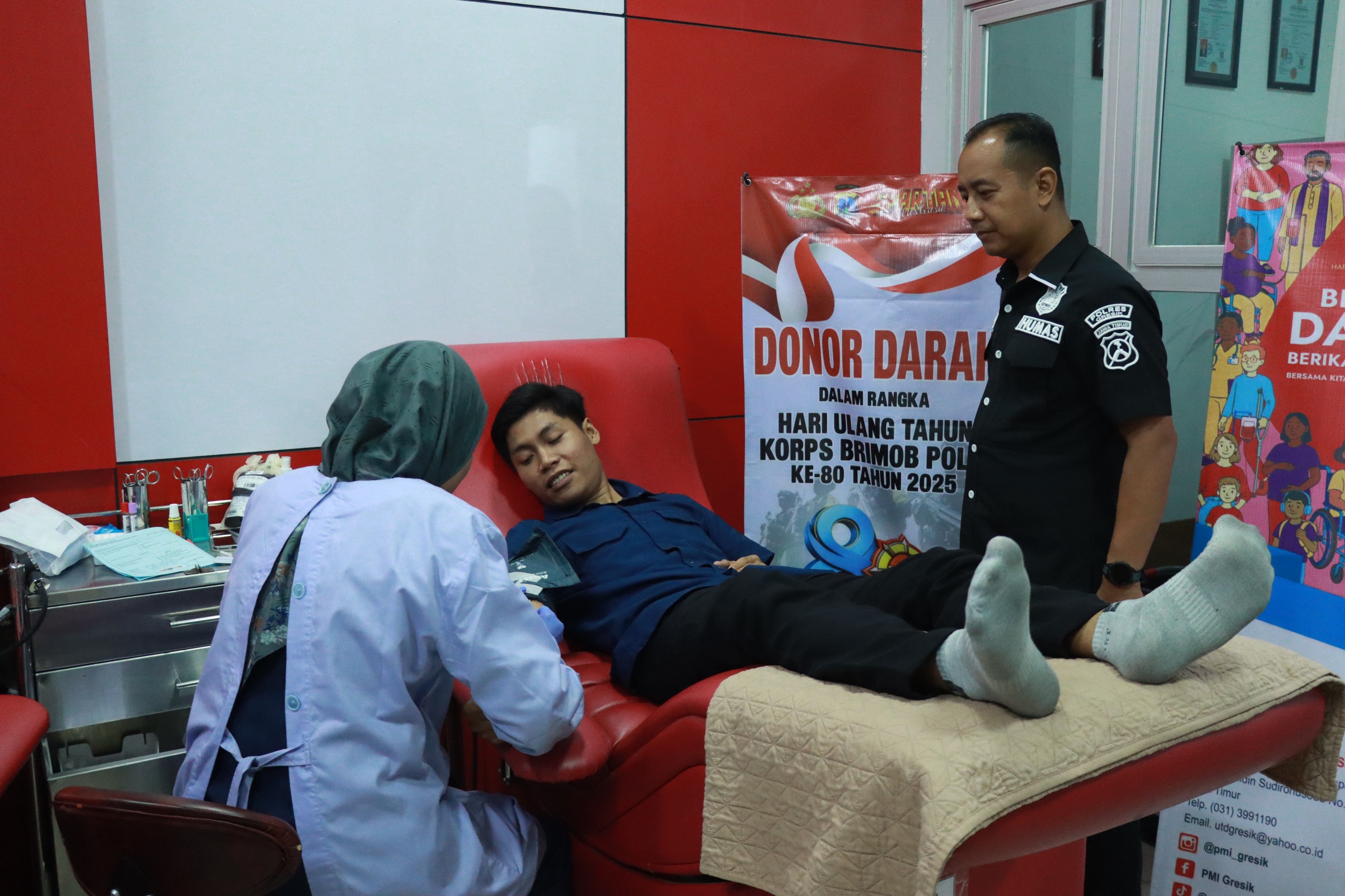 Polres Gresik bersama Eks Brimob gelar donor darah