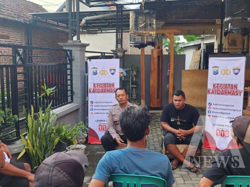 Satbinmas Polres Nganjuk sosialisasi Kamtibmas