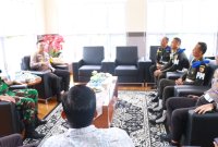 Kapolres Nganjuk AKBP Suria Miftah Irawan terima kunjungan Komandan POM TNI AD