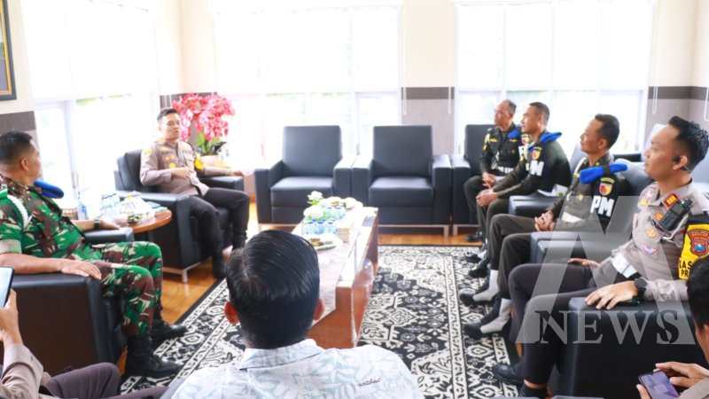 Kapolres Nganjuk AKBP Suria Miftah Irawan terima kunjungan Komandan POM TNI AD
