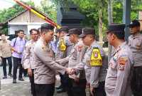 Kapolres Nganjuk AKBP Suria Miftah Irawan saat acara tatap muka dengan personil Polsek Jatikalen dan Patianrowo