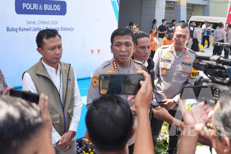 Kapolresta Sidoarjo Kombespol Christian Tobing saat acara Gerakan Pangan Murah
