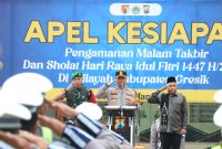 Kapolres Gresik AKBP Ramadhan Nasution pimpin Apel Pengamanan Malam Takbir