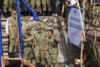 Danrem 084/BJ Brigjen TNI Danny Alkadrie saat hadiri Groundbreaking jembatan Kalianak Surabaya
