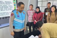 Kapolres Gresik AKBP Ramadhan Nasution saat MOU penerimaan Polri
