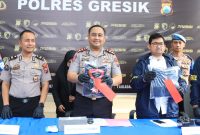 Kapolres Gresik AKBP Ramadhan Nasution saat ungkap kasus pencabulan