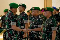 Pangdam V Brawijaya Mayjen TNI Rudy Saladin saat pimpin sertijab Danrem 084/Bhaskara Jaya