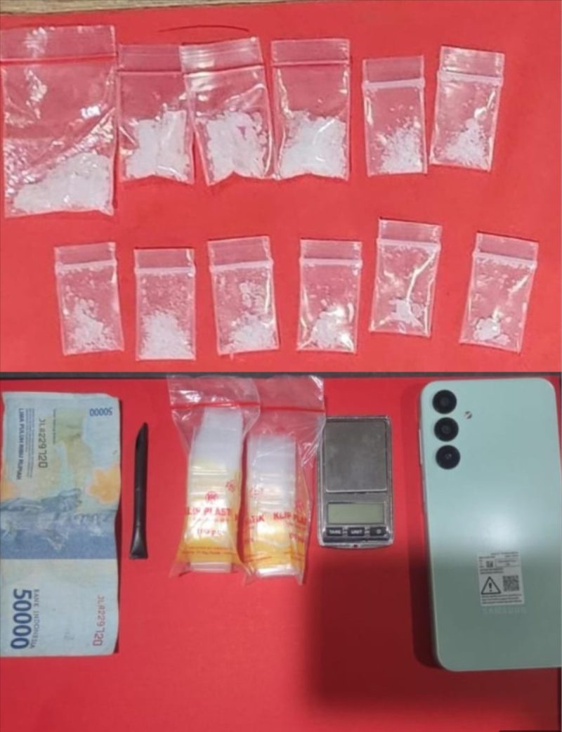 Tersangka diamankan Polisi beserta barang buktinya