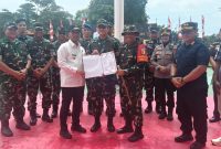 Kasiter Korem 084/BJ Kolonel Kav Ivan Alfa saat pembukaan TMMD di Bangkalan