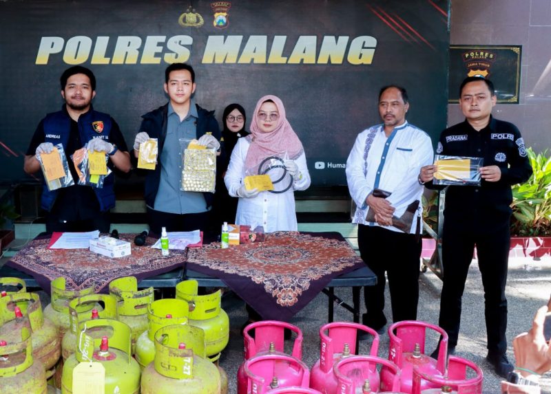 Kasatreskrim Polres Malang AKP Hafiz Prasetia Akbar ungkap pengoplos LPG Ilegal