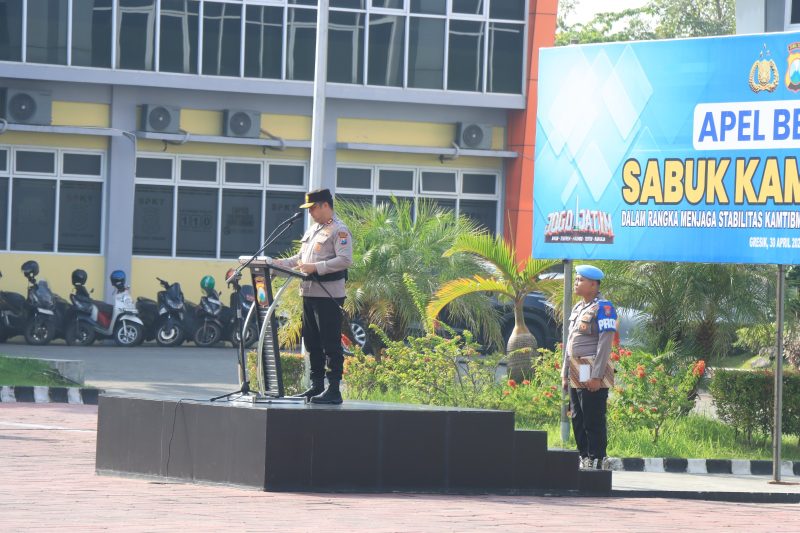 Kapolres Gresik AKBP Ramadhan Nasution pimpin Apel Besar Sabuk Kamtibmas