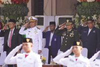 Kasrem 084/BJ Kolonel Inf Nico Reza H. Dipura saat Upacara Hari Lahir Pancasila