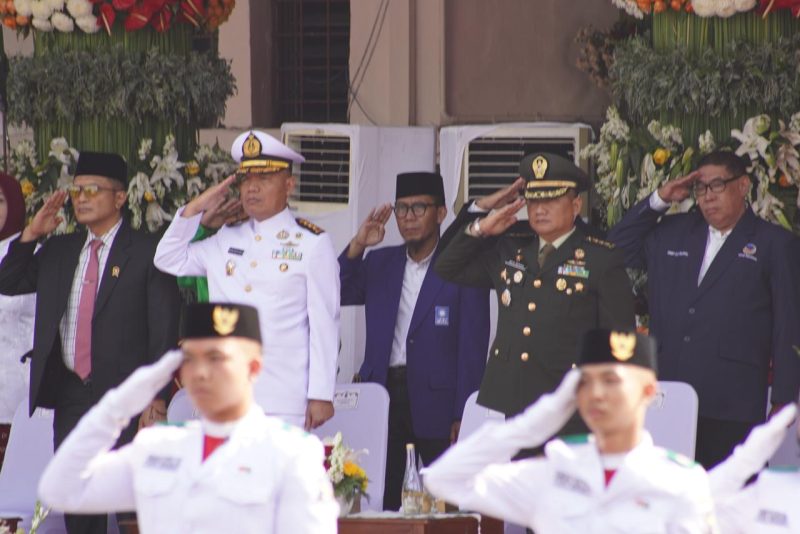 Kasrem 084/BJ Kolonel Inf Nico Reza H. Dipura saat Upacara Hari Lahir Pancasila