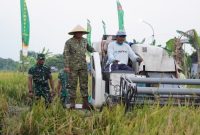 Danrem 084/Bhaskara Jaya Brigjen TNI Kohir saat panen raya