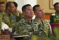 Danrem 084/Bhaskara Jaya Brigjen TNI Kohir saat rapat di Kodam V/Brawijaya
