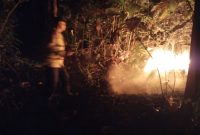 Polsek Kedunggalar bantu padamkan kebakaran lahan