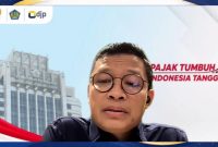 Direktur Jenderal Pajak Bimo Wijayanto saat menyampaikan _Keynote Speech_ secara daring dalam kegiatan tersebut.