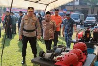 Kapolres Jombang AKBP Ardi Kurniawan saat Apel Kesiapsiagaan Penanggulangan Bencana