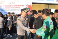 Kapolres Pelabuhan Tanjung Perak AKBP Irwan Kurniawan saat giat Apel Sabuk Kamtibmas