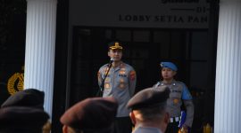 Kapolres Madiun Kota AKBP Rizki Pratama saat upacara