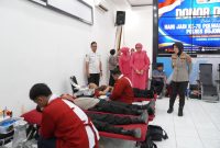 Kapolres Bojonegoro AKBP Yenni Diarty tinjau Baksos donor darah