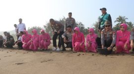 Polres Trenggalek lepas Tukik di Pantai Taman Kili-kili