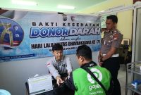 Satlantas Polres Lumajang cek kesehatan driver ojol