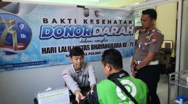 Satlantas Polres Lumajang cek kesehatan driver ojol