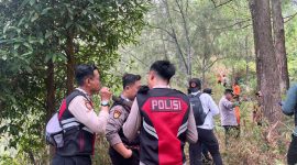 Polres Nganjuk siagakan personel pasca karhutla di Gunung Wilis
